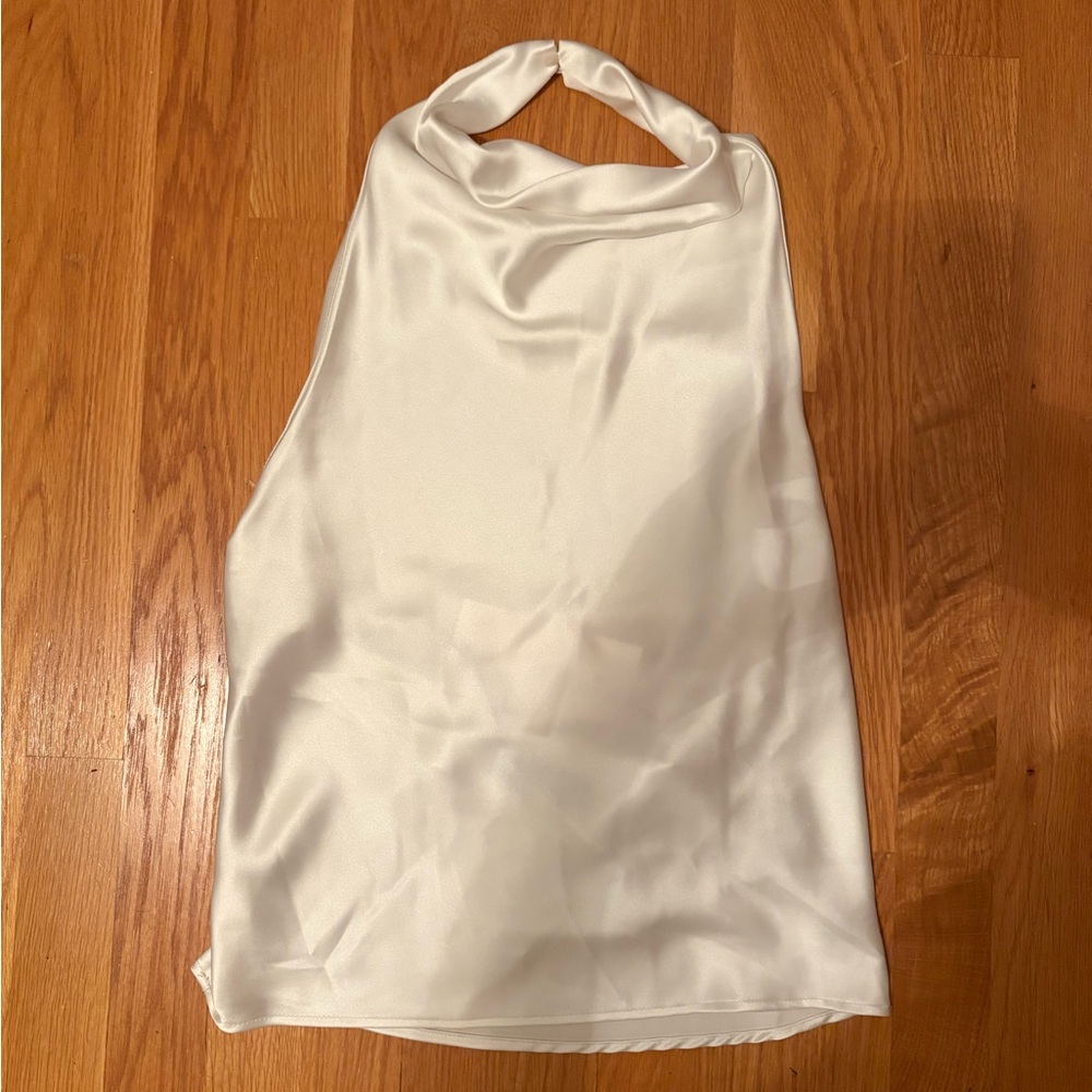 Zara White Satin Top
